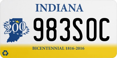 IN license plate 983SOC