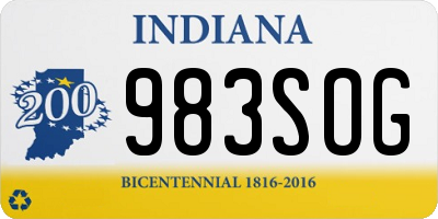 IN license plate 983SOG