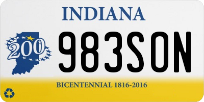 IN license plate 983SON