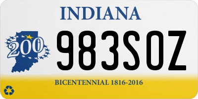 IN license plate 983SOZ