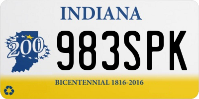 IN license plate 983SPK