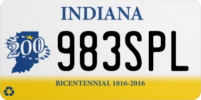 IN license plate 983SPL