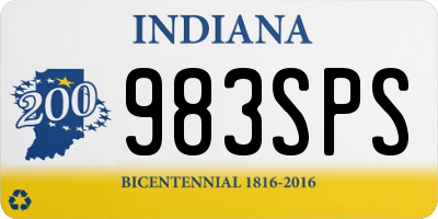 IN license plate 983SPS