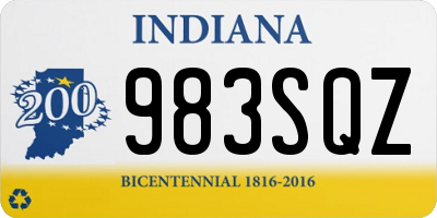 IN license plate 983SQZ