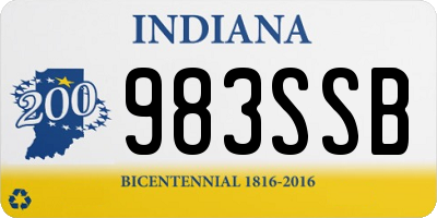 IN license plate 983SSB