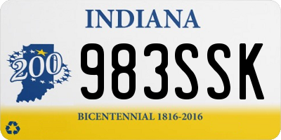 IN license plate 983SSK