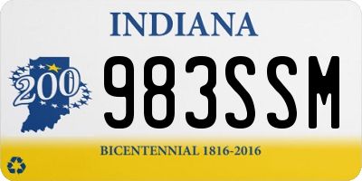 IN license plate 983SSM