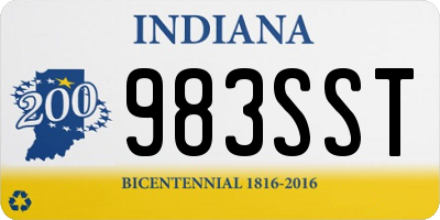 IN license plate 983SST