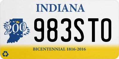 IN license plate 983STO