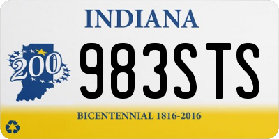 IN license plate 983STS