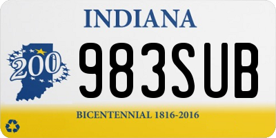 IN license plate 983SUB