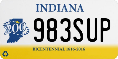 IN license plate 983SUP