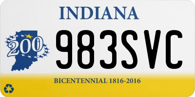 IN license plate 983SVC