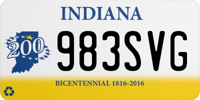 IN license plate 983SVG