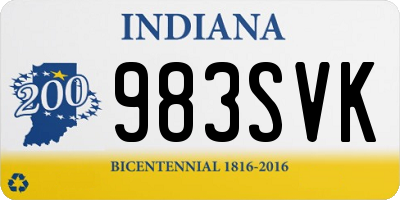 IN license plate 983SVK