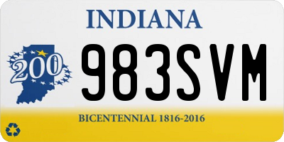 IN license plate 983SVM