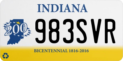 IN license plate 983SVR