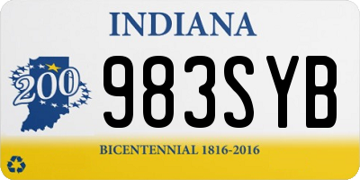 IN license plate 983SYB