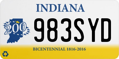 IN license plate 983SYD