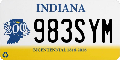 IN license plate 983SYM