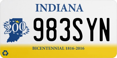 IN license plate 983SYN