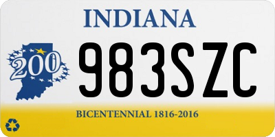 IN license plate 983SZC