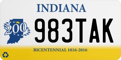 IN license plate 983TAK