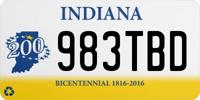 IN license plate 983TBD