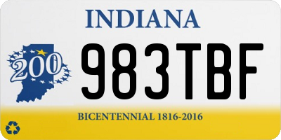 IN license plate 983TBF