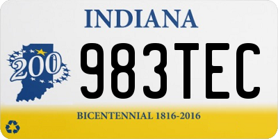 IN license plate 983TEC