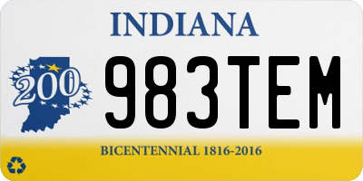 IN license plate 983TEM