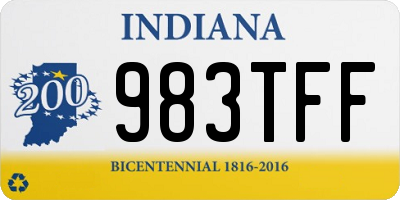 IN license plate 983TFF