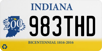 IN license plate 983THD