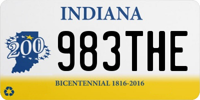 IN license plate 983THE