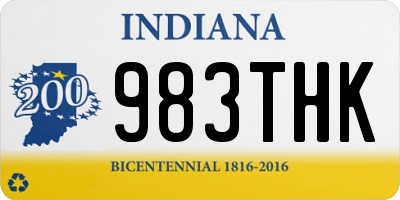 IN license plate 983THK