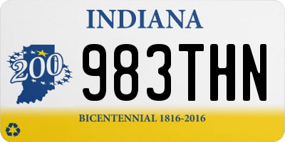 IN license plate 983THN