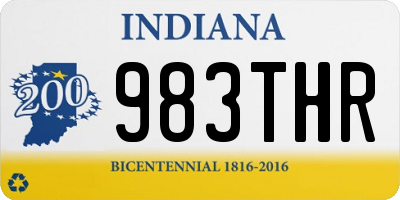 IN license plate 983THR