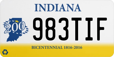 IN license plate 983TIF