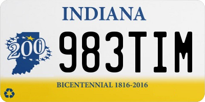 IN license plate 983TIM