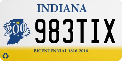 IN license plate 983TIX