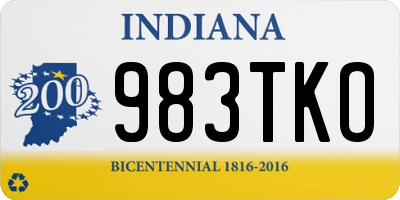 IN license plate 983TKO