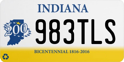 IN license plate 983TLS