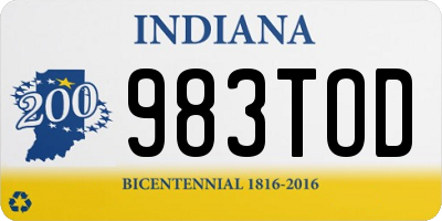 IN license plate 983TOD