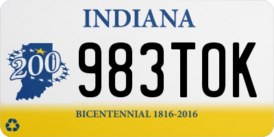 IN license plate 983TOK