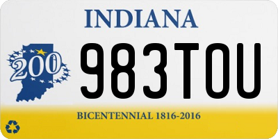 IN license plate 983TOU