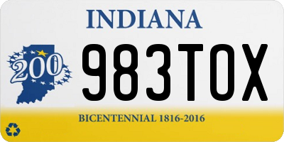 IN license plate 983TOX