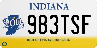 IN license plate 983TSF