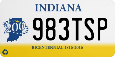 IN license plate 983TSP