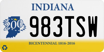 IN license plate 983TSW