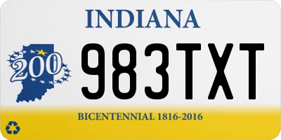 IN license plate 983TXT